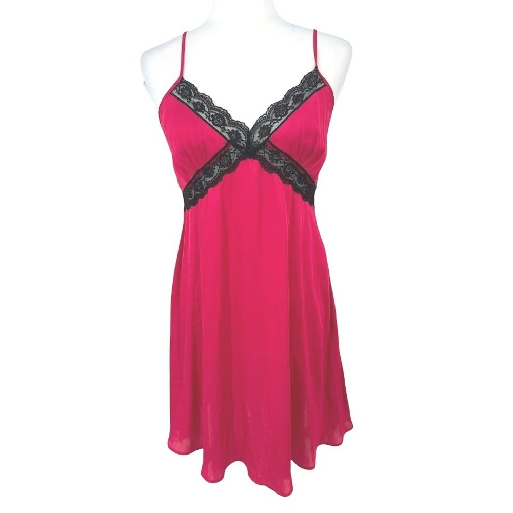 Forever 21 Slip Dress Womens L Pink Lace Y2K Babydoll Whimsigoth Romantic Fairy